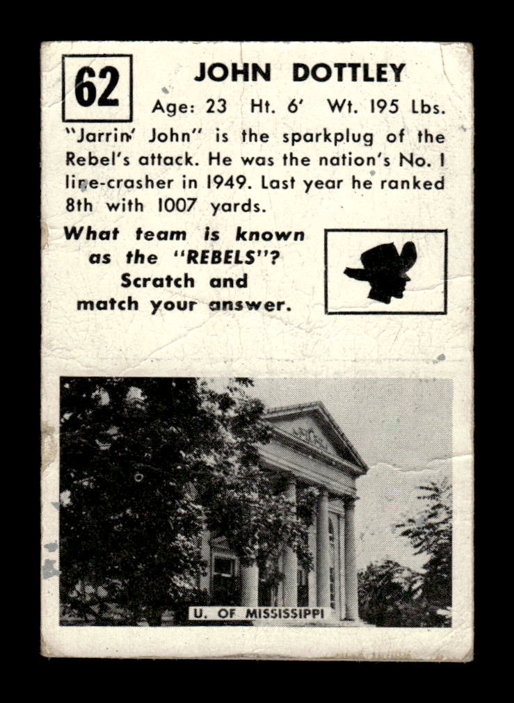 1951 Topps Magic #62 John Dottley Poor HOF-10002423