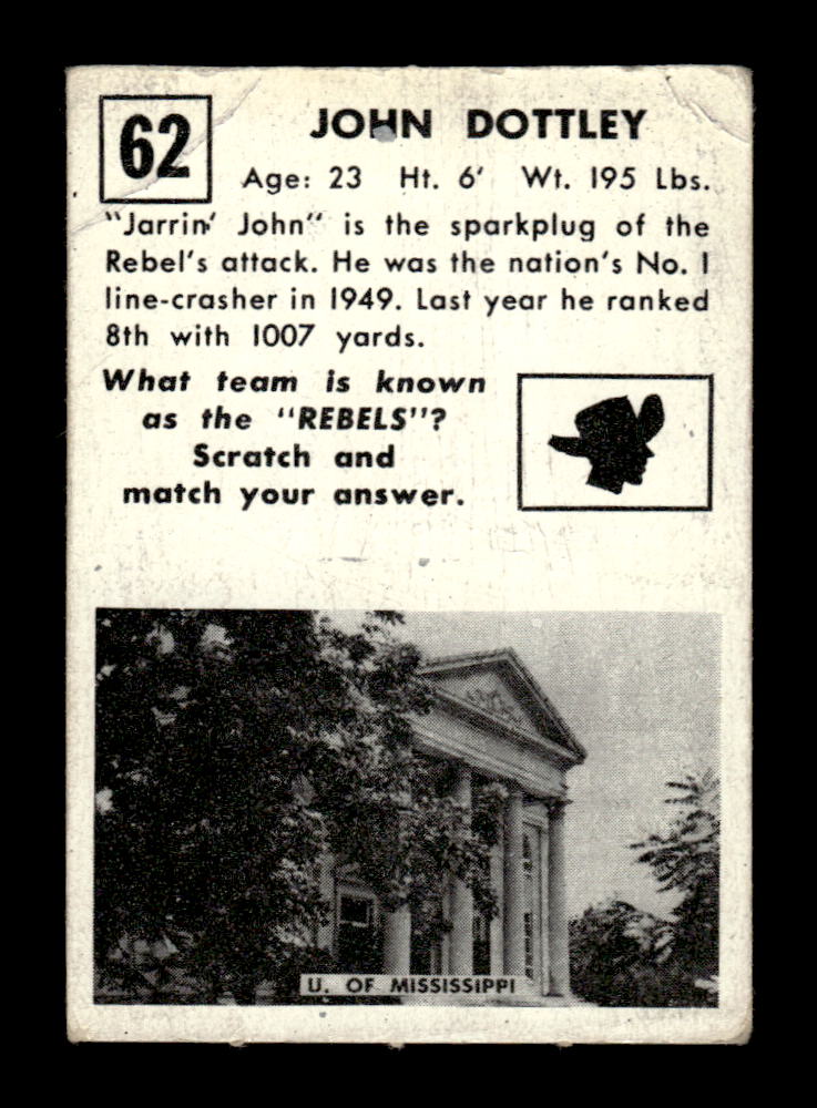 1951 Topps Magic #62 John Dottley Very Good HOF-10002424