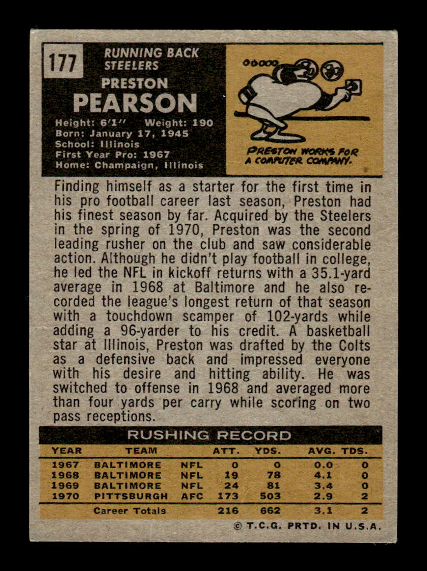 1971 Topps #177 Preston Pearson Very Good HOF-10002506
