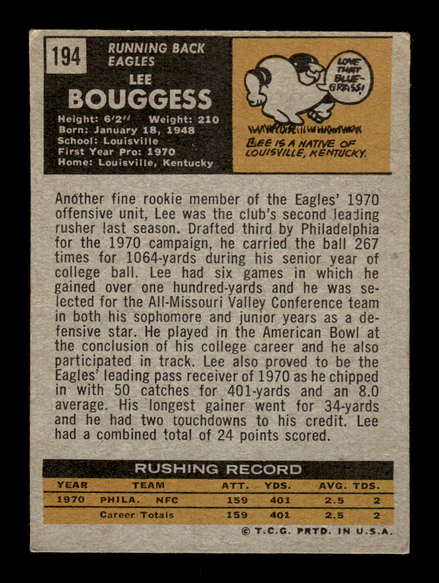 1971 Topps #194 Lee Bouggess Very Good HOF-10002538