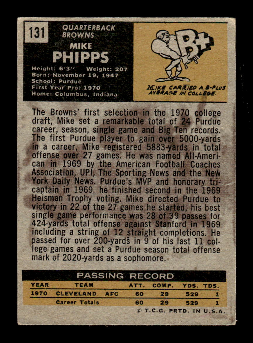 1971 Topps #131 Mike Phipps Very Good HOF-10002570