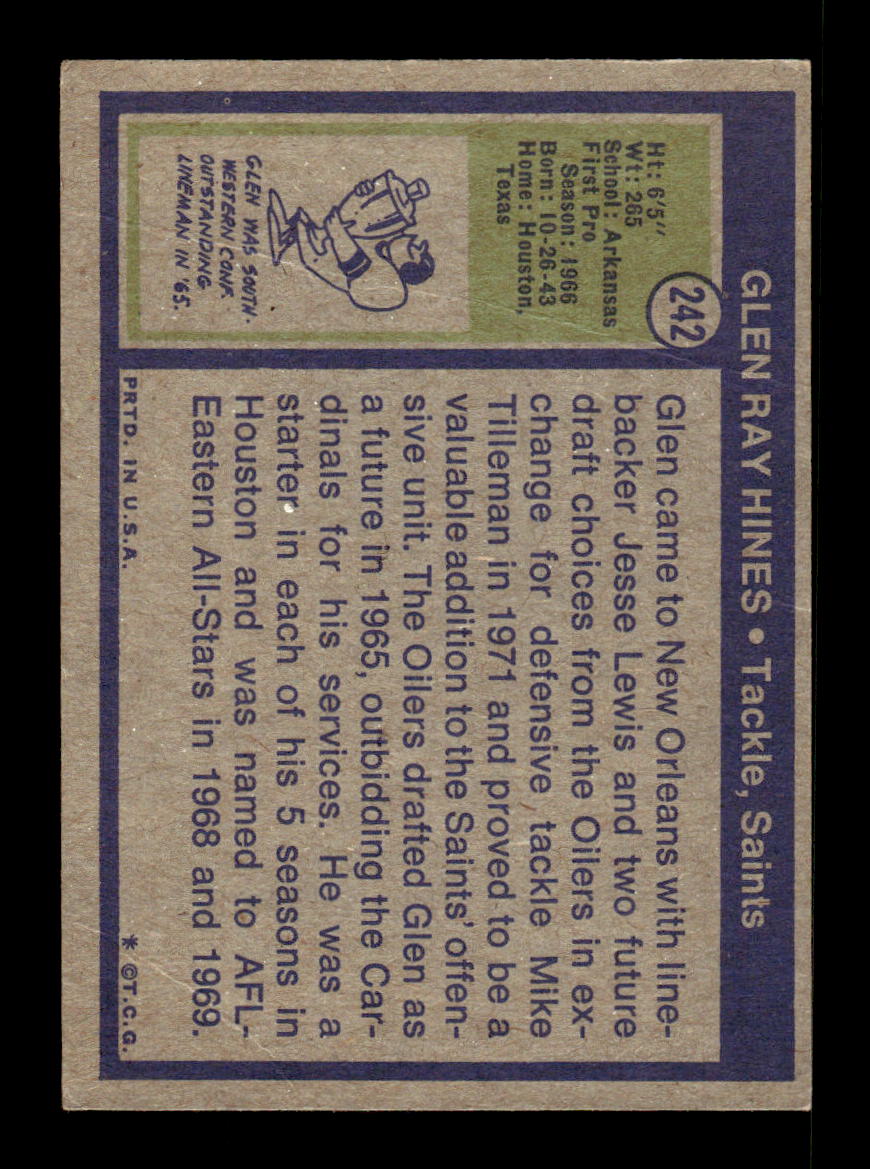 1972 Topps #242 Glen Ray Hines Very Good HOF-10002593