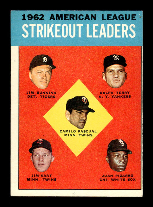 1963 Topps #10 LL Kaat Ex HOF-10002691