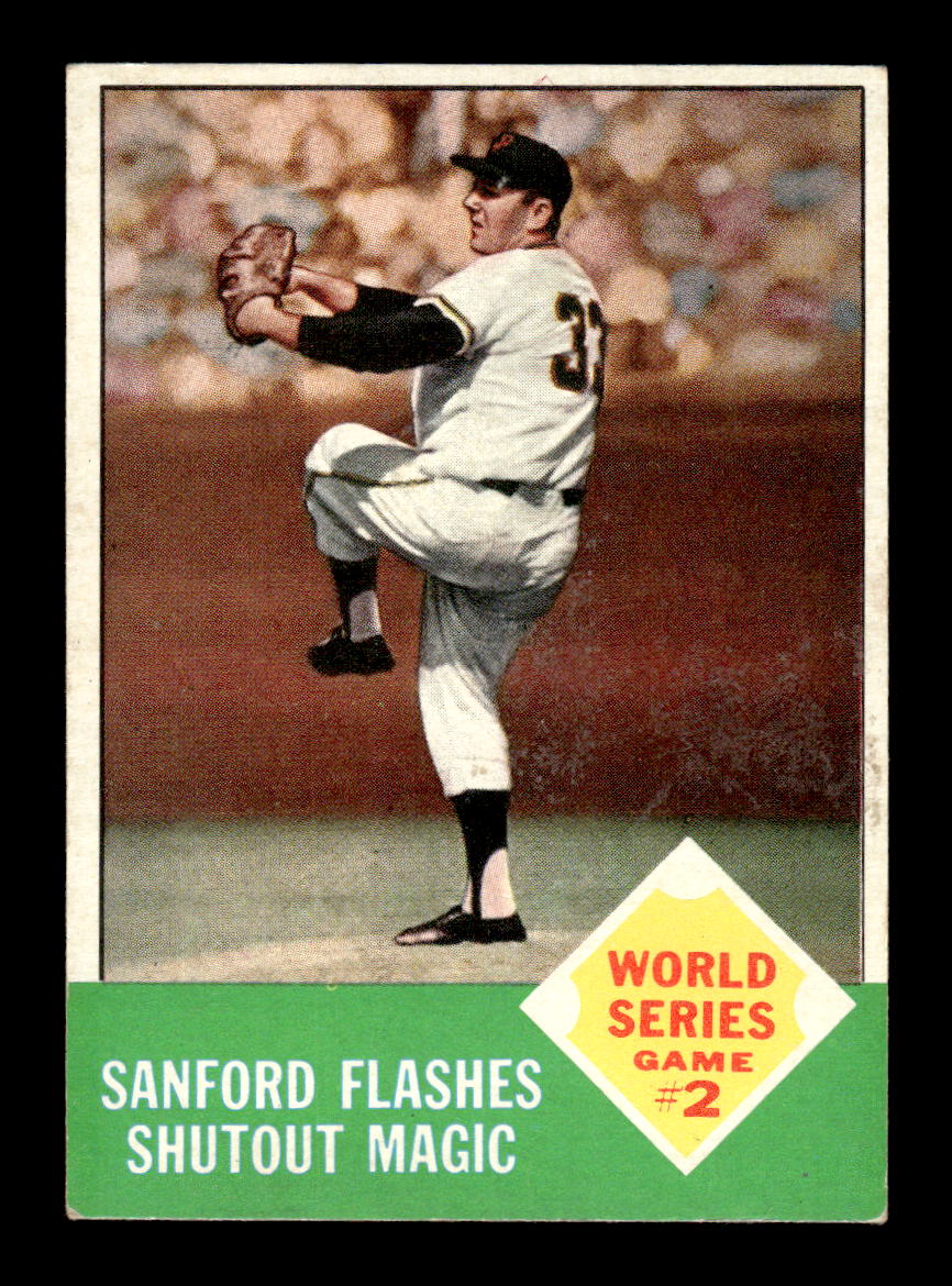 1963 Topps #143 WS 2 Sanford Flashes Shutout Magic NM HOF-10002811