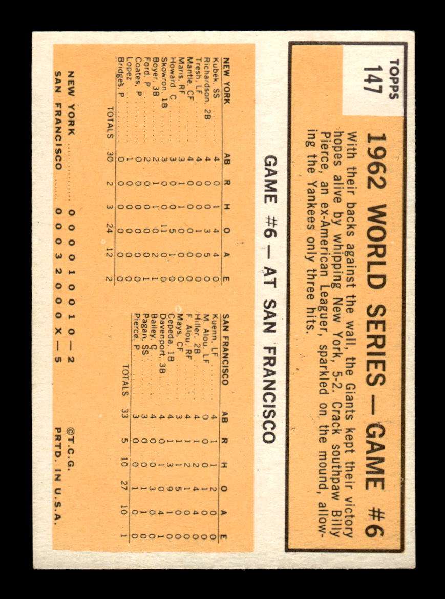 1963 Topps #147 Pierce Stars in 3-Hit Victory NM HOF-10002814