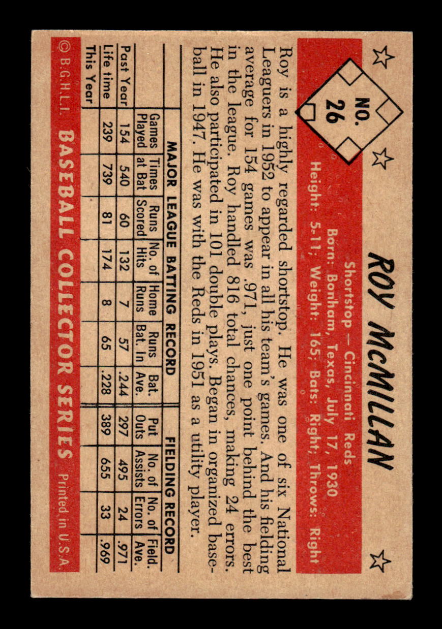 1953 Bowman Color #26 Roy McMillan Excellent HOF-10002865