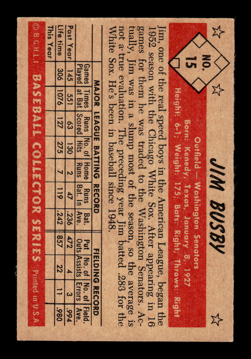 1953 Bowman Color #15 Jim Busby Excellent HOF-10002866