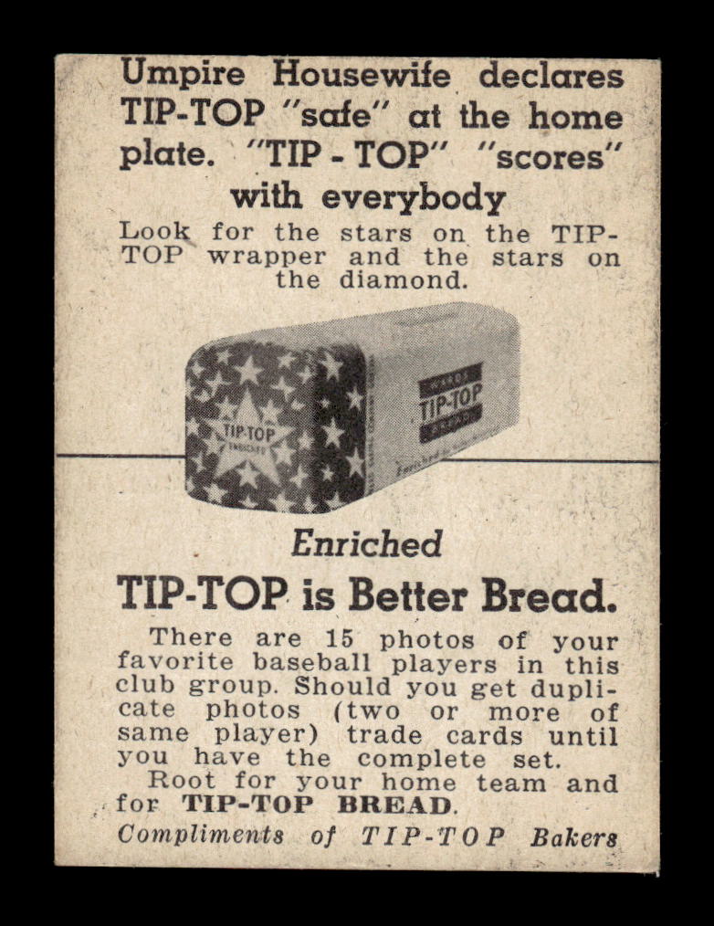 1947 Tip Top (D323) #NNO Tony Kaufmann Poor HOF-10002880