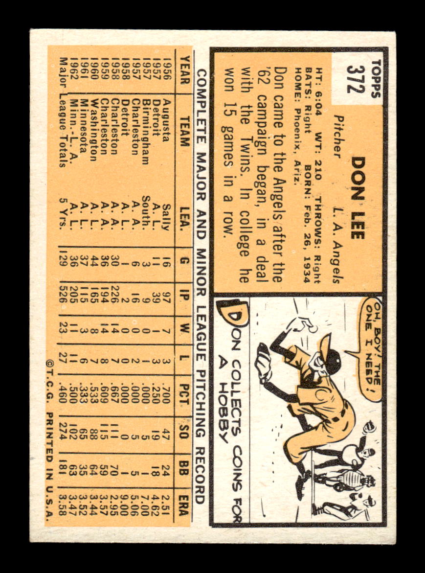 1963 Topps #372 Don Lee Excellent HOF-10003133