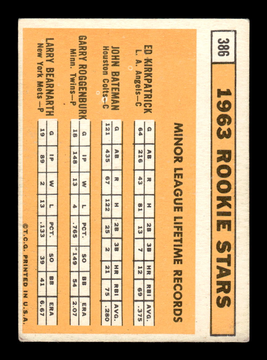 1963 Topps #386 1963 Rookie Stars Ex HOF-10003143