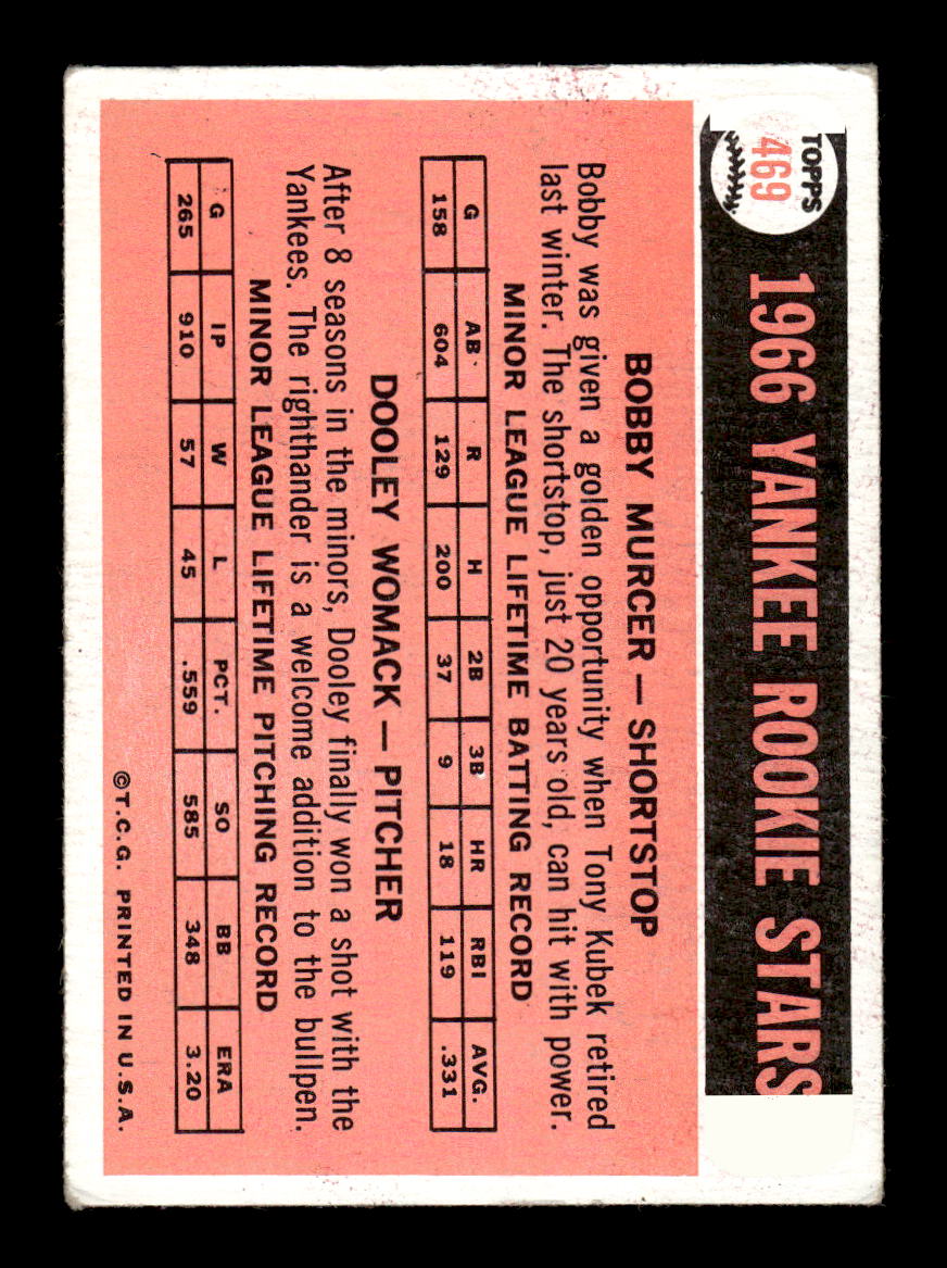 1966 Topps #469 Yankees Rookie Stars Bobby Murcer VGEX HOF-10003170