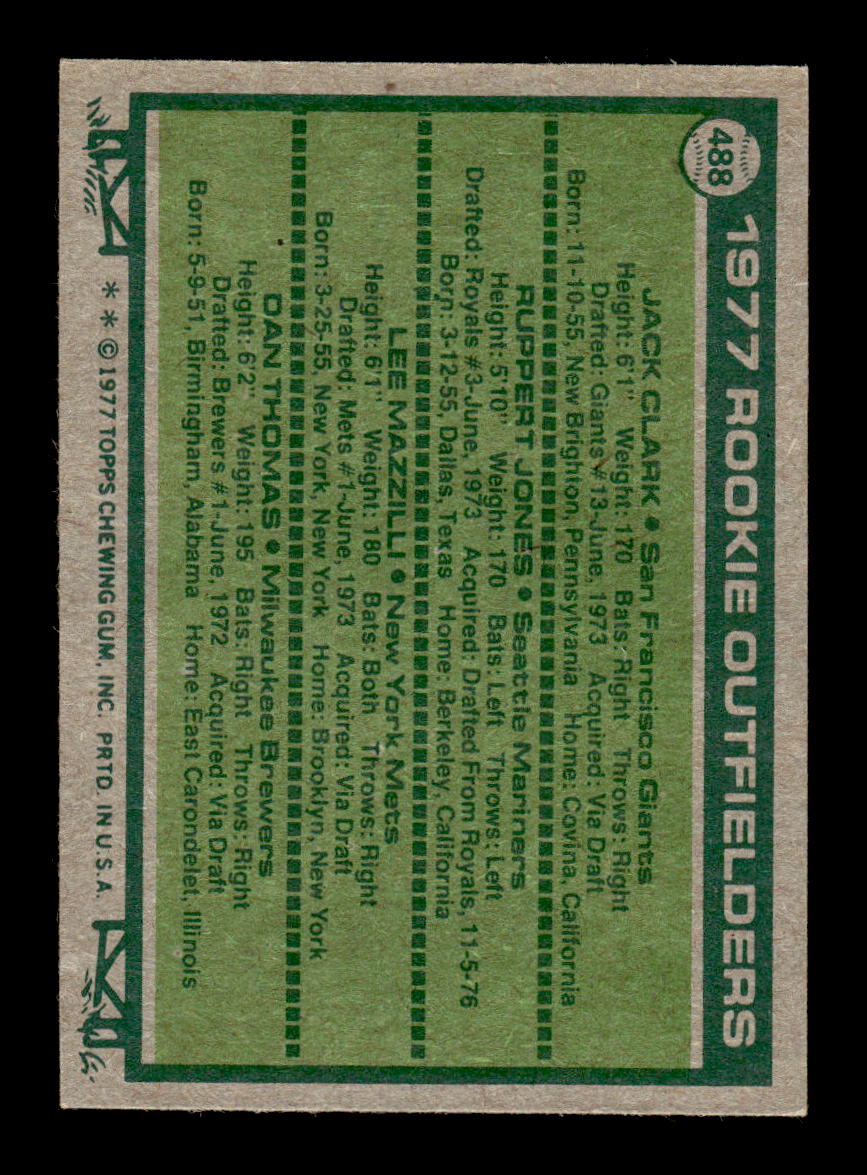 1977 Topps #488 1977 Rookie Outfielders Clark EX HOF-10003211