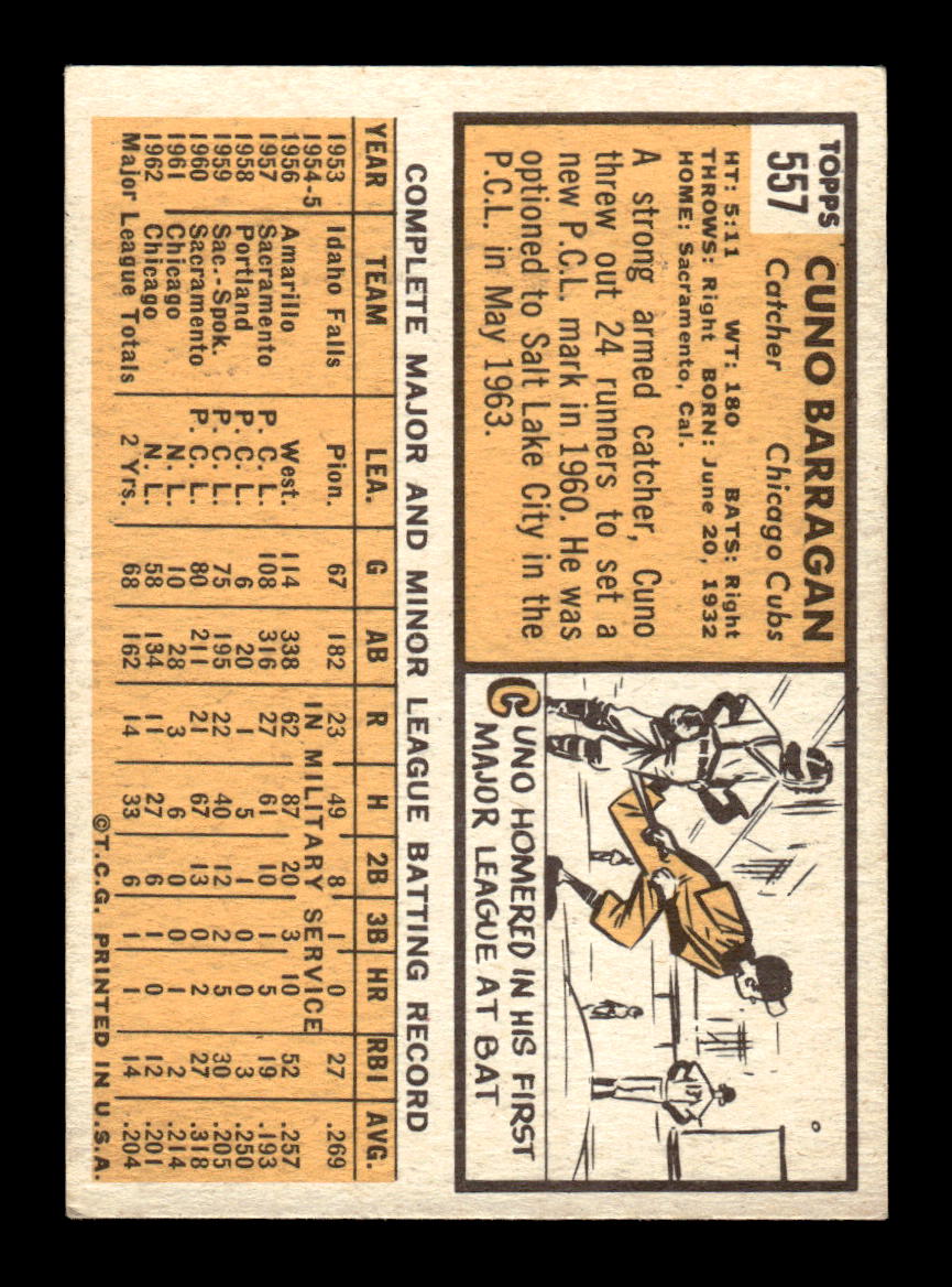 1963 Topps #557 Cuno Barragan - High # Excellent HOF-10003353