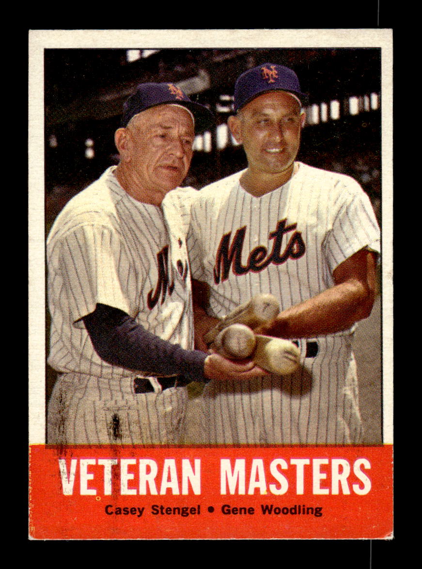 1963 Topps #43 Veteran Masters (Casey Stengel / Gene Woodling) Excellent HOF-10003392