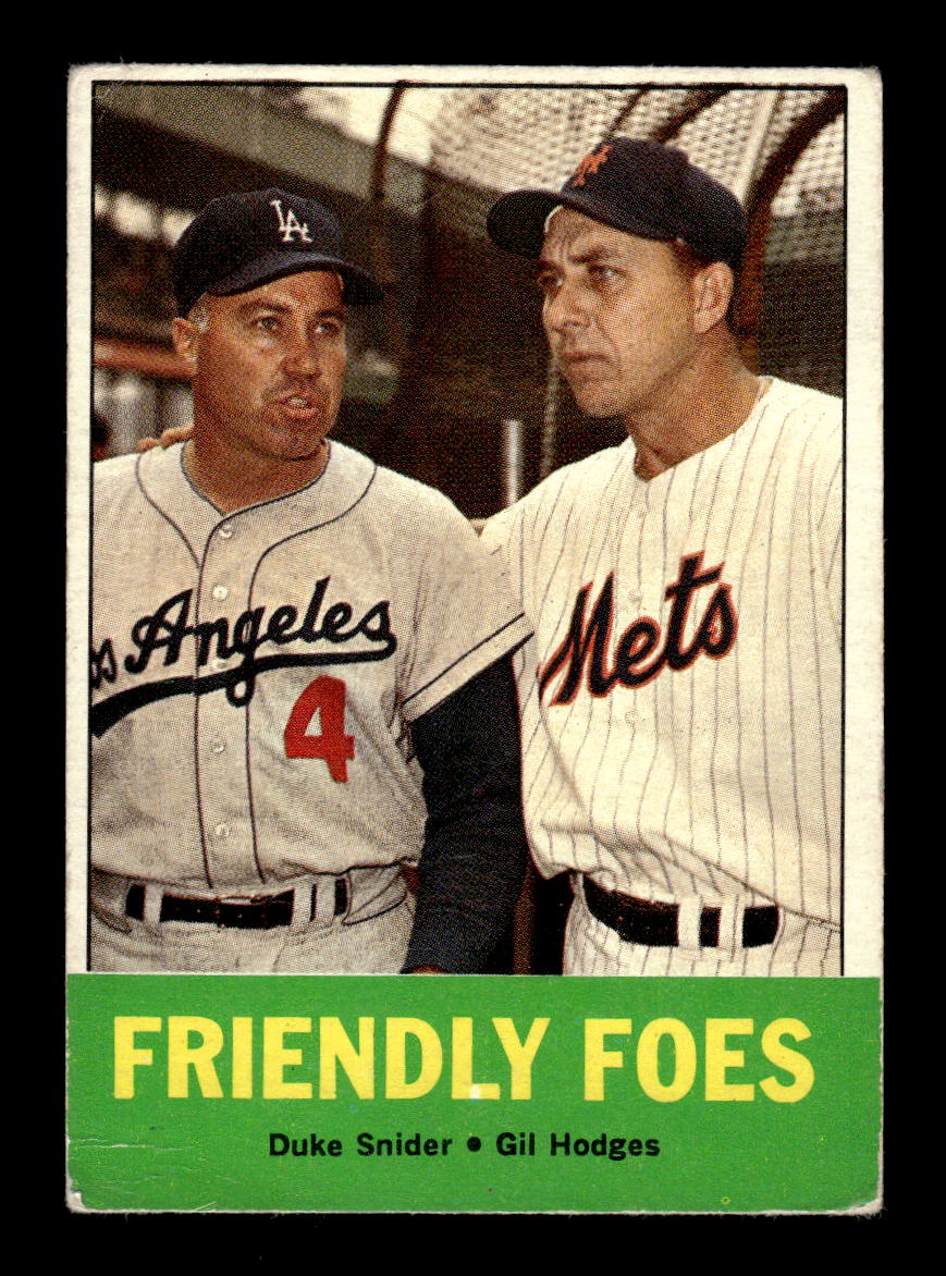 1963 Topps #68 Friendly Foes (Duke Snider / Gil Hodges) VG HOF-10003394
