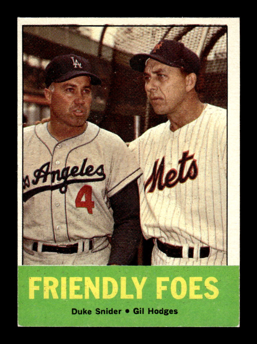 1963 Topps #68 Friendly Foes (Duke Snider / Gil Hodges) CPC Excellent HOF-10003411
