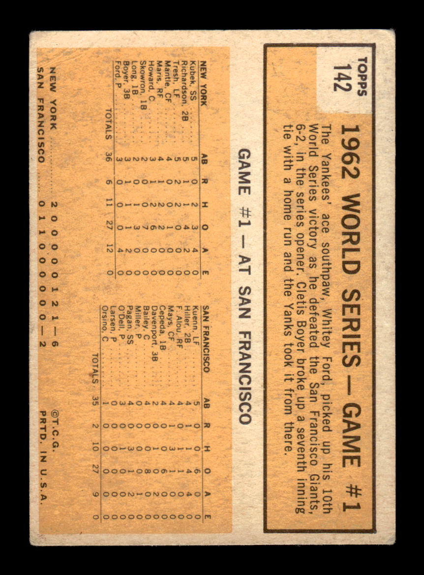 1963 Topps #142 Ford Wins Series Opener Very Good HOF-10003414