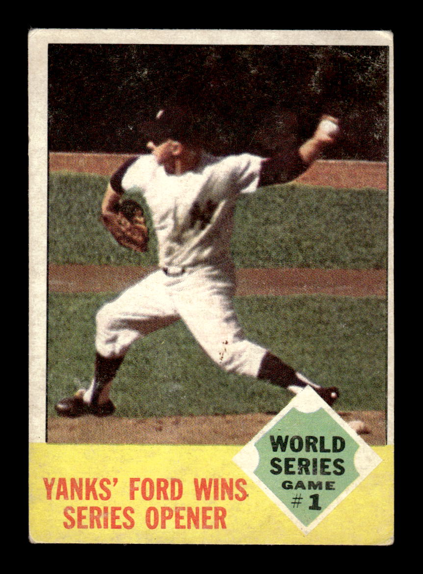 1963 Topps #142 Ford Wins Series Opener Very Good HOF-10003414