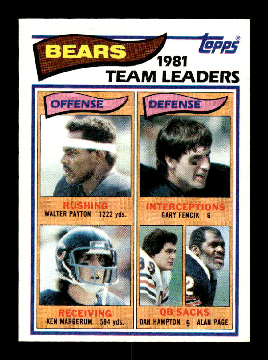 1982 Topps #292 Walter Payton Dan Hampton Excellent HOF-10003432