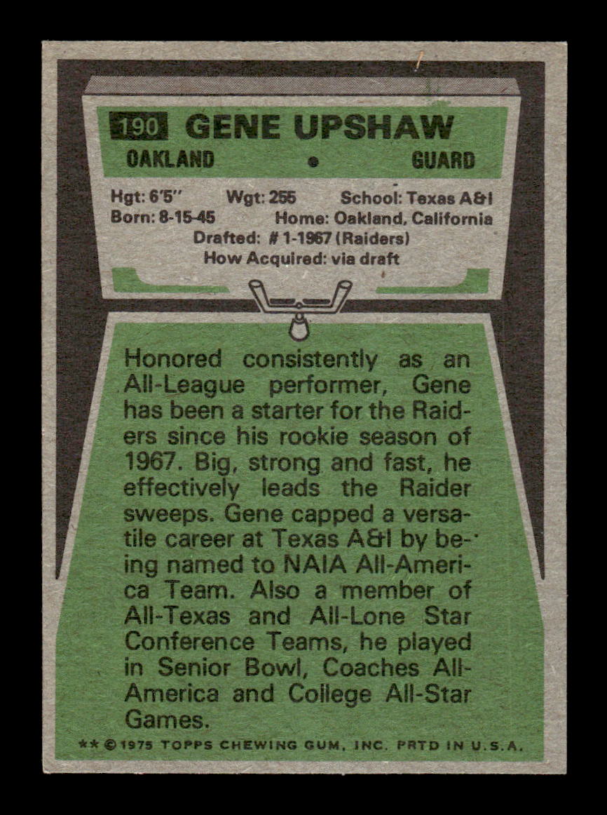 1975 Topps #190 Eugene Upshaw Excellent HOF-10003445