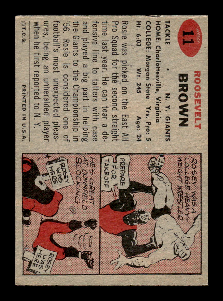 1957 Topps #11 Roosevelt Brown Excellent HOF-10003457