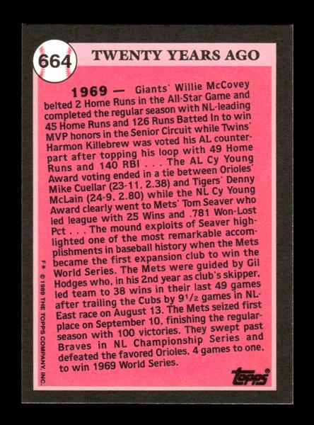 1989 Topps #664 Gil Hodges Tiffany Near Mint or Better HOF-10003483