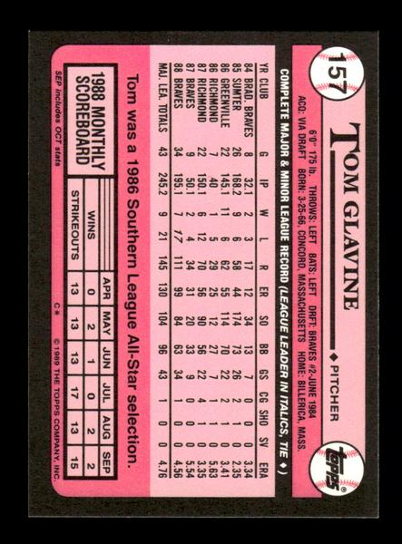 1989 Topps #157 Tom Glavine Tiffany Near Mint or Better HOF-10003498