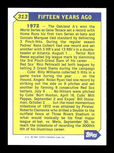 1987 Topps #313 Roberto Clemente Collector's Edition Tiffany NM HOF-10003535