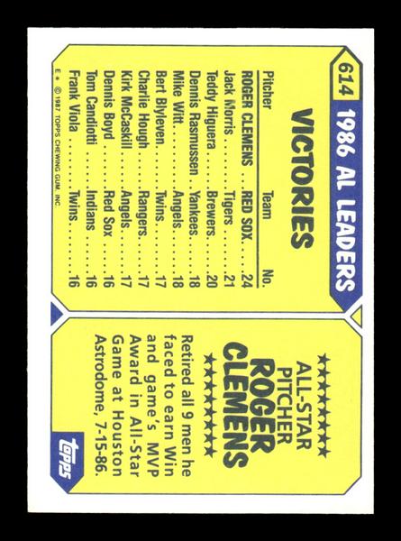 1987 Topps #614 Roger Clemens Collector's Edition Tiffany NM HOF-10003576