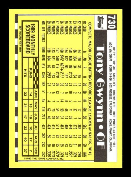 1990 Topps #730 Tony Gwynn Collector's Edition (Tiffany) Near Mint or Better HOF-10003674