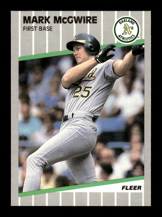 1989 Fleer #17 Mark McGwire Glossy Near Mint or Better HOF-10003736