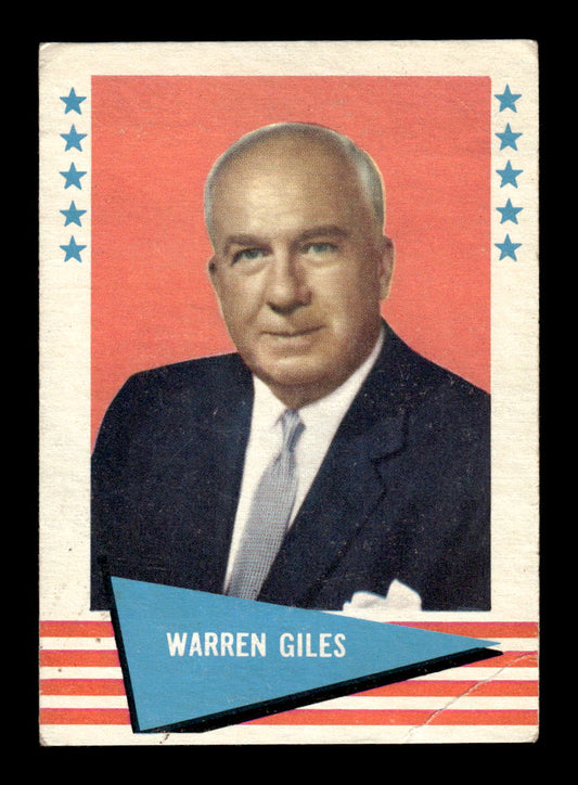 1961 Fleer Baseball Greats (F418-3) #33 Warren Giles Very Good HOF-10003745