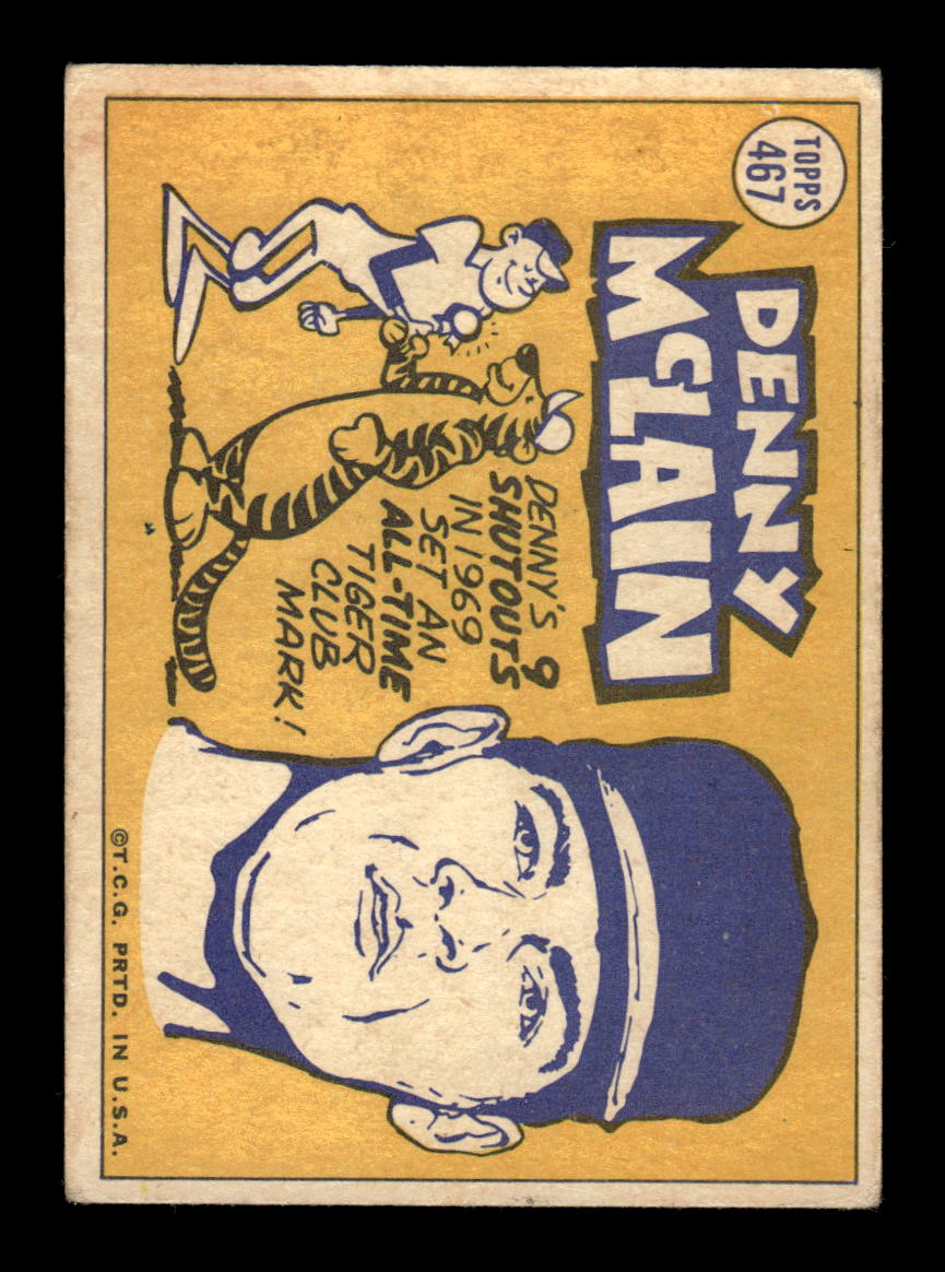 1970 Topps #467 Denny McLain Signed Auto HOF-10003812