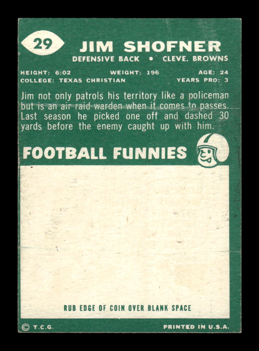 1960 Topps #29 Jim Shofner Pack Fresh Near Mint or Better HOF-10003849