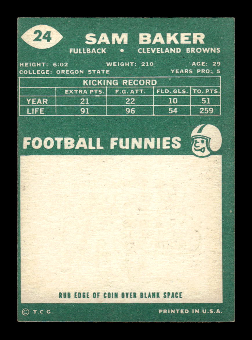 1960 Topps #24 Sam Baker Pack Fresh Near Mint or Better HOF-10003851