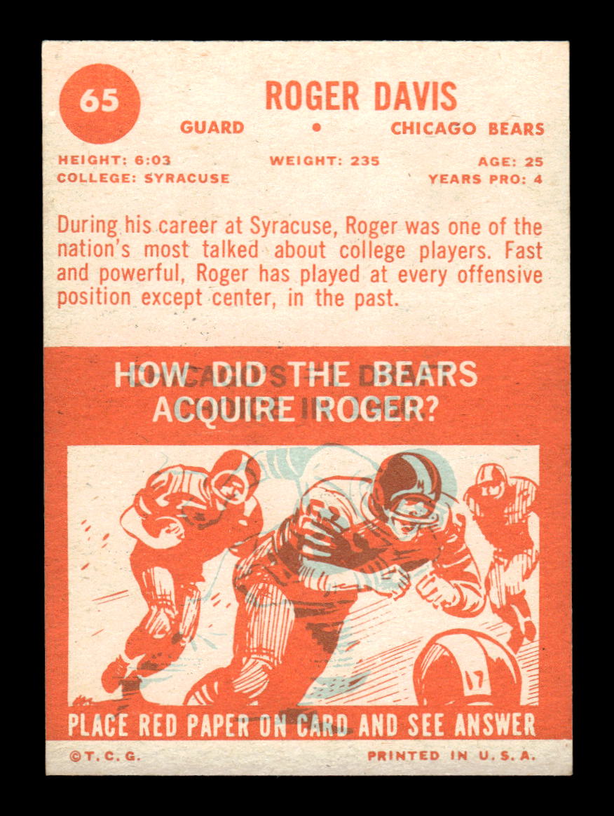 1963 Topps #65 Roger Davis Pack Fresh Near Mint or Better HOF-10003889