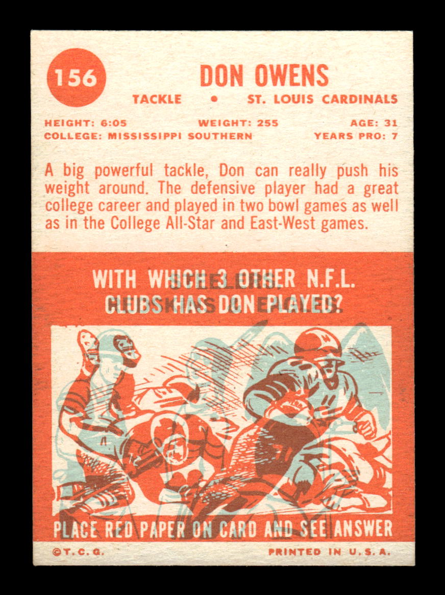 1963 Topps #156 Don Owens Pack Fresh Near Mint or Better HOF-10003902