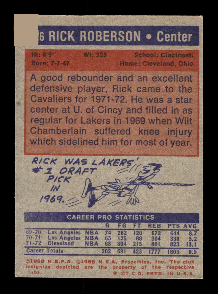 1972-73 Topps #126 Rick Roberson Excellent HOF-10003912