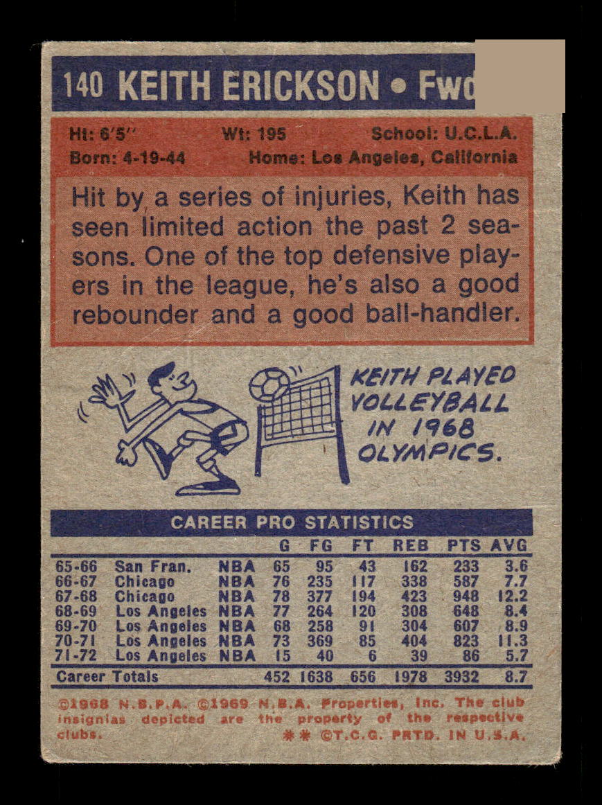 1972-73 Topps #140 Keith Erickson Very Good HOF-10003913