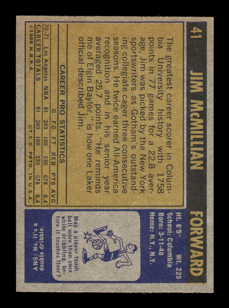 1971-72 Topps #41 Jim McMillian Excellent HOF-10003922