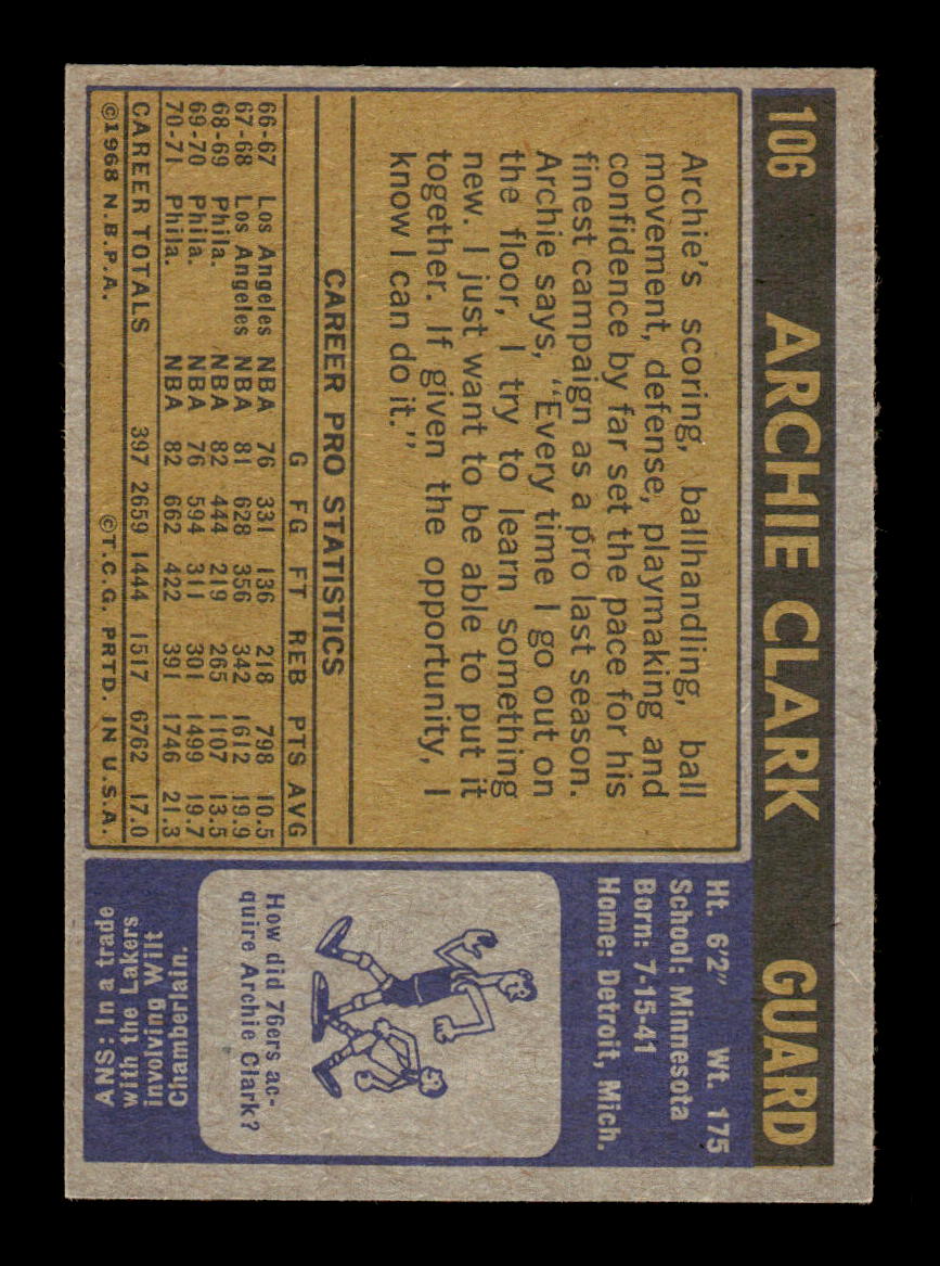 1971-72 Topps #106 Archie Clark Excellent HOF-10003929