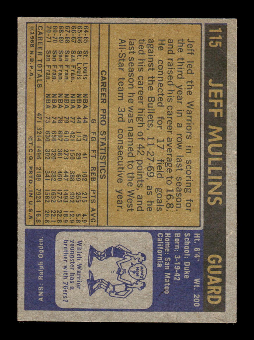 1971-72 Topps #115 Jeff Mullins Excellent HOF-10003934