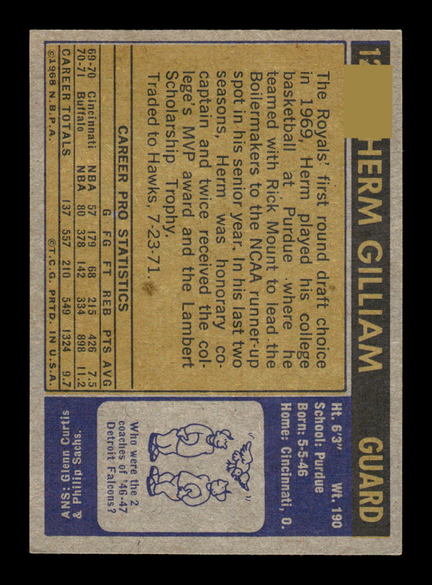 1971-72 Topps #123 Herm Gilliam Excellent HOF-10003937