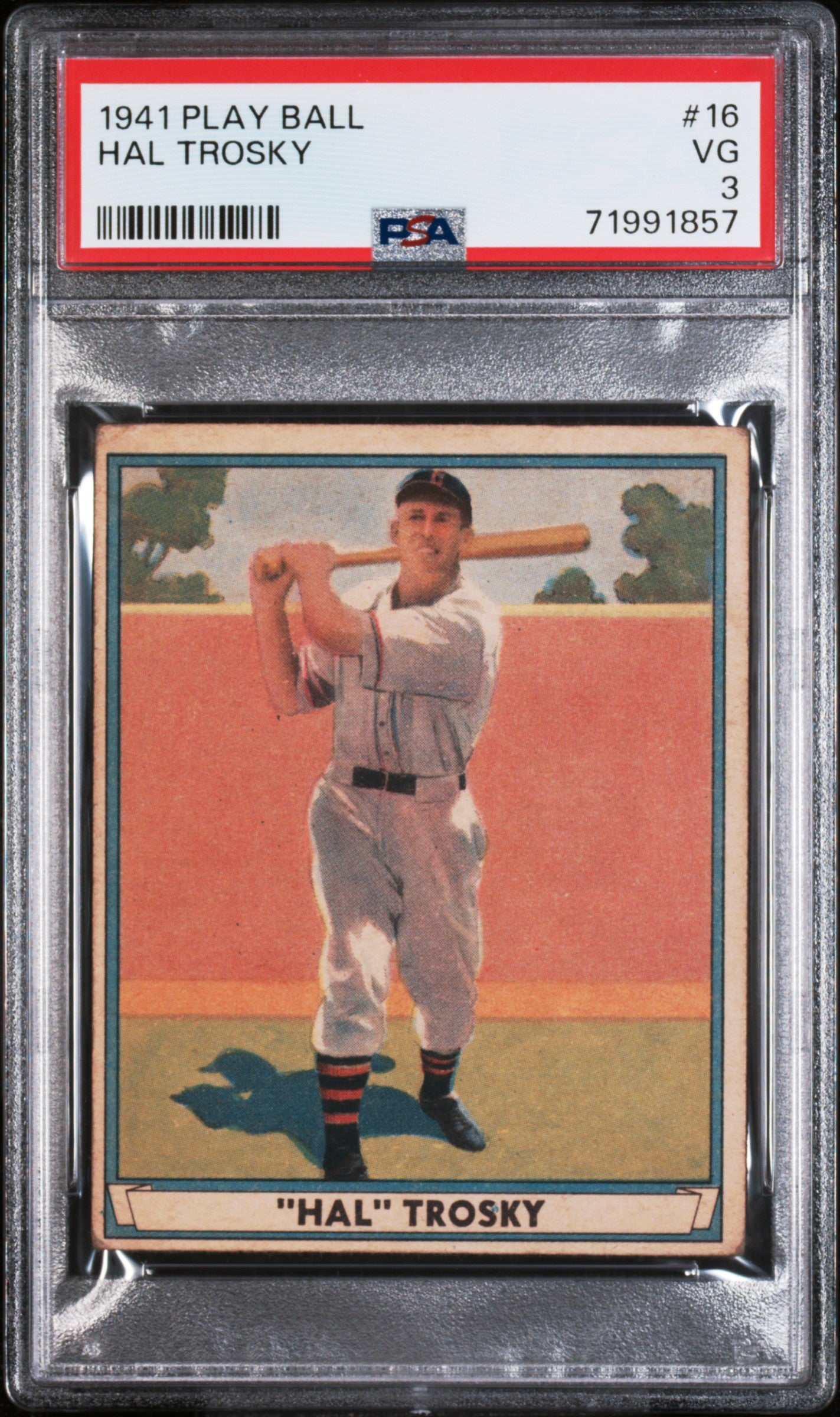 1941 Play Ball #16 Hal Trosky PSA 3 SN 71991857
