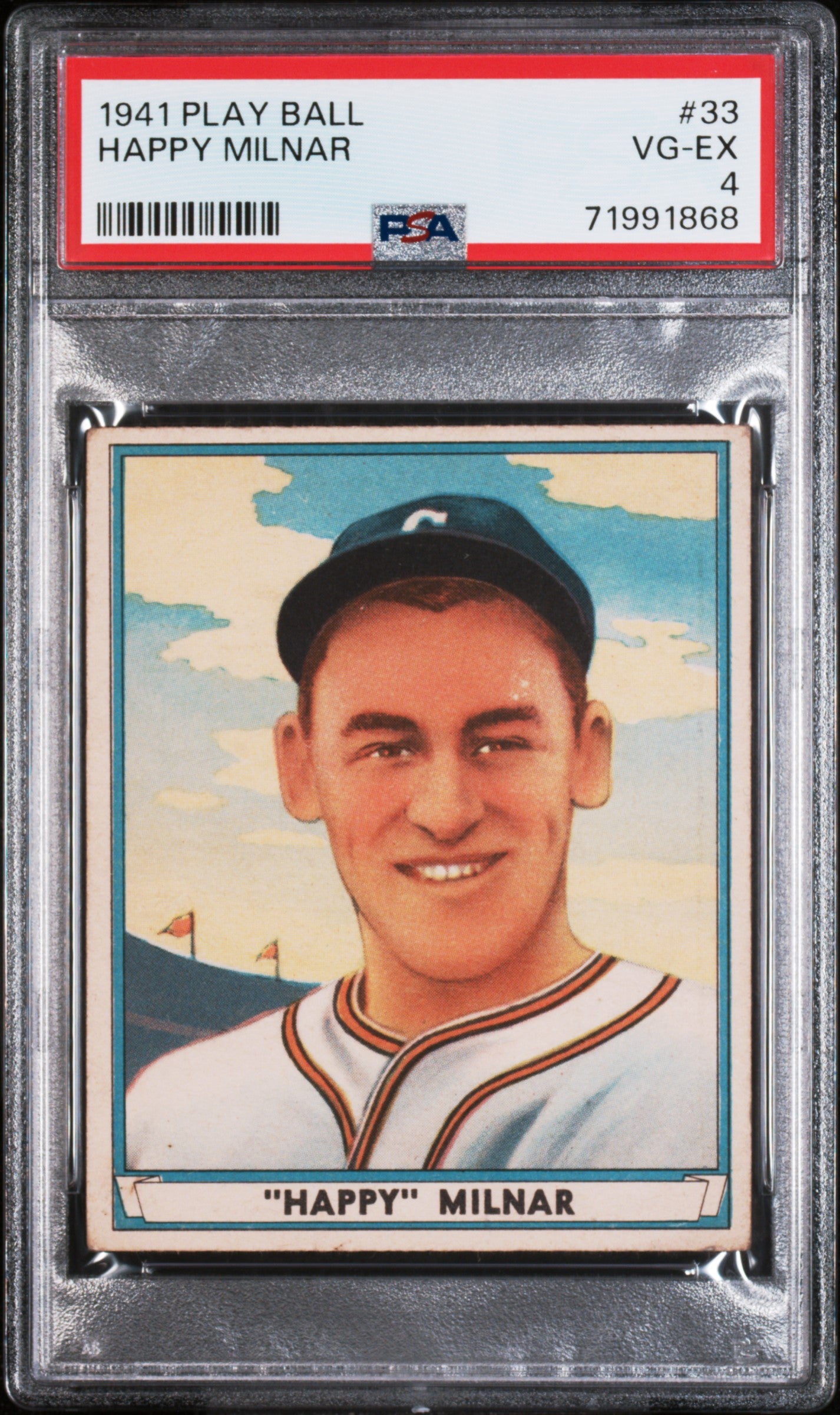 1941 Play Ball #33 Happy Milnar PSA 4 SN 71991868