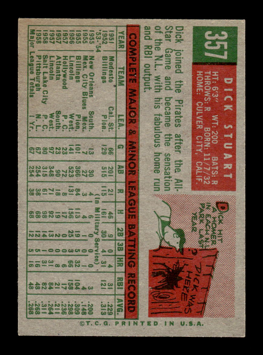 1959 Topps #357 Dick Stuart Near Mint or Better HOF-10003980