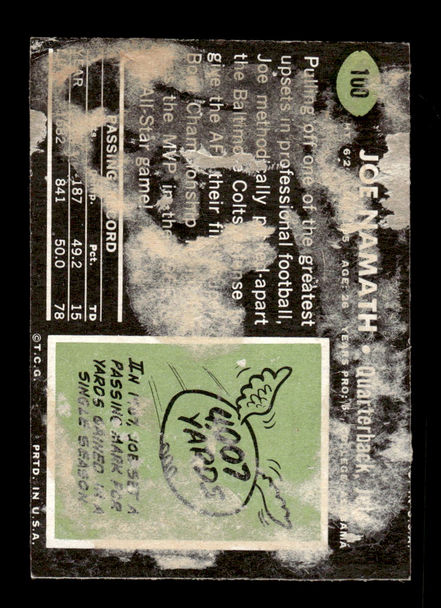 1969 Topps #100 Joe Namath Poor HOF-10003985