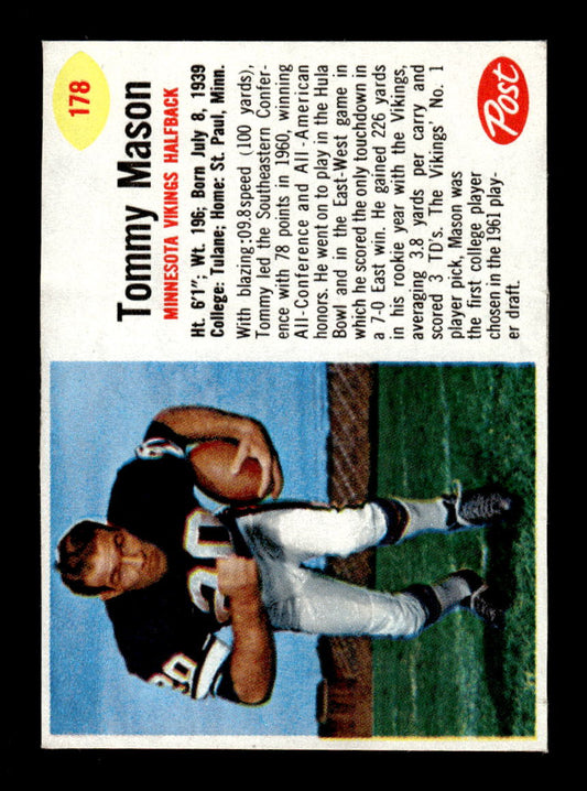 1962 Post Cereal #178 Tommy Mason Very Good HOF-10003996