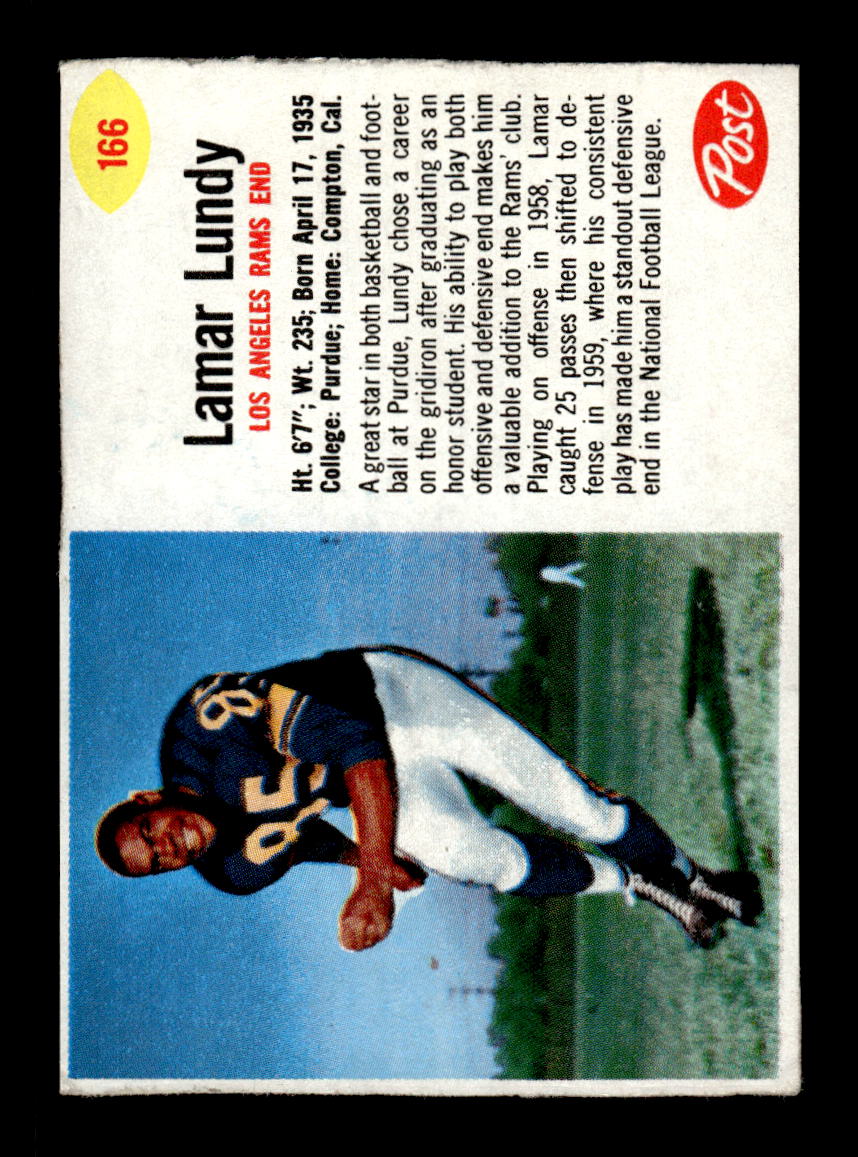 1962 Post Cereal #166 Lamar Lundy Very Good HOF-10003997
