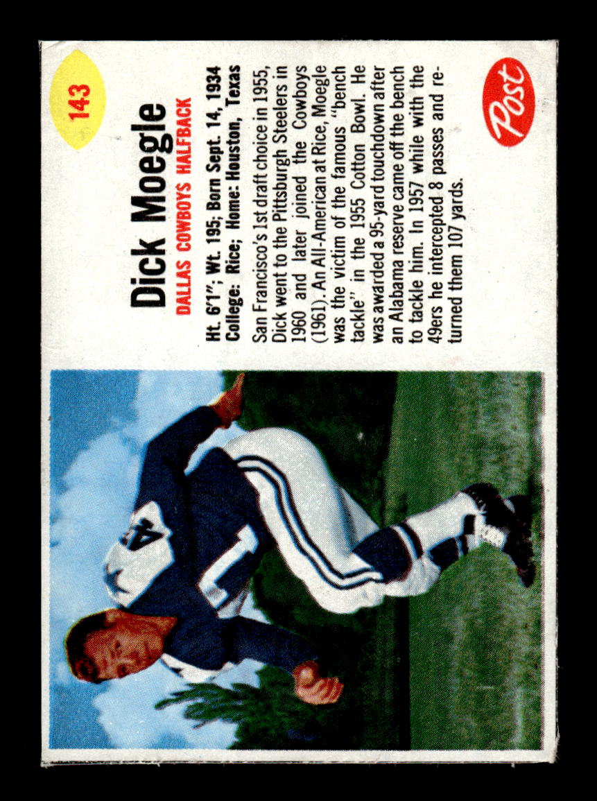 1962 Post Cereal #143 Dick Moegle Very Good HOF-10004001